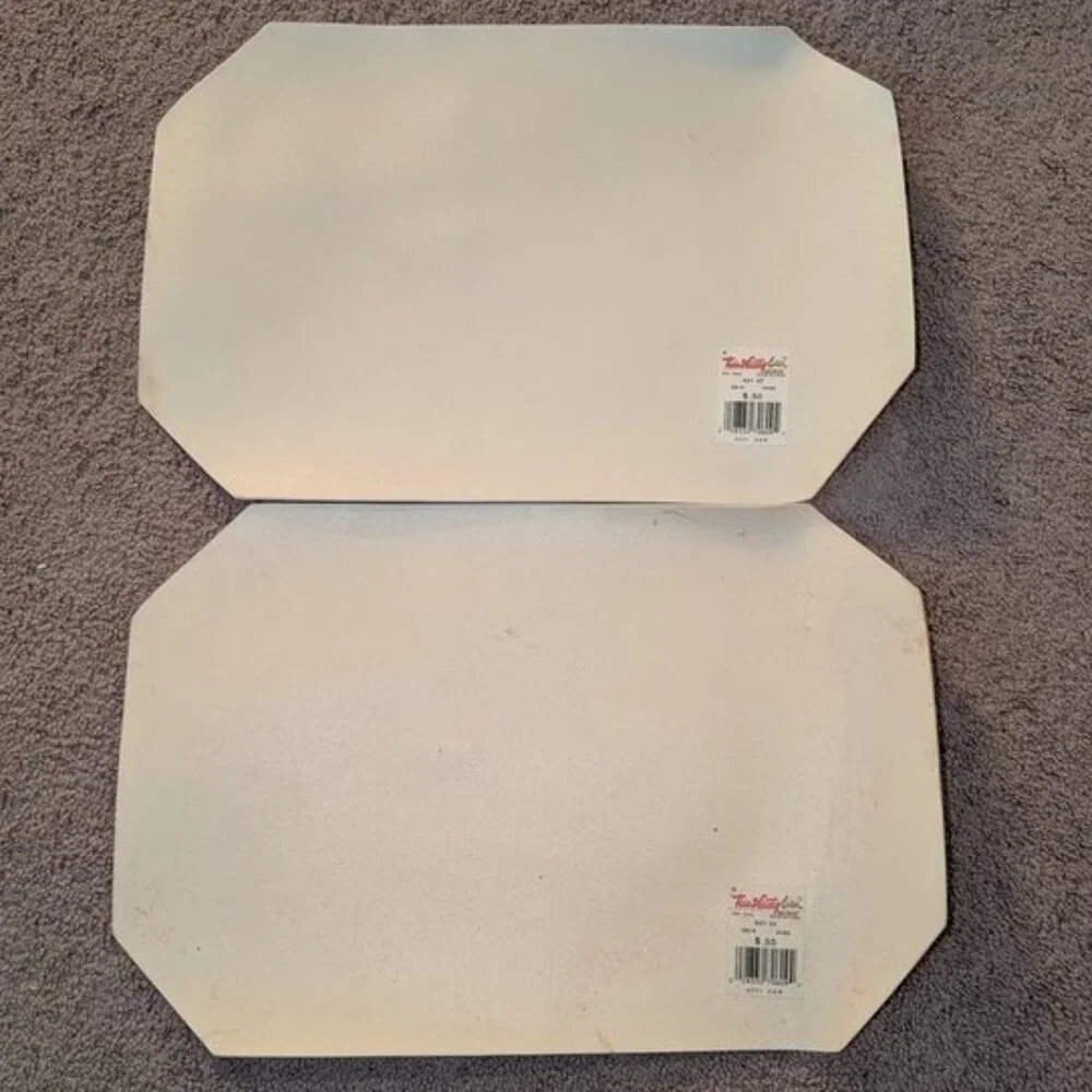 Vintage Set of 4 Town & Country Linen Vinyl Padded Christmas Tree Retro Placemat